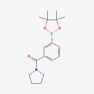 Chemical structure of 3-(Pyrrolidine-1-carbonyl)phenylboronic acid pinacol este