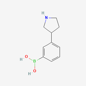 Chemical structure of 3-(Pyrrolidin-3-yl)phenylboronic acid