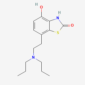 Chemical structure of 3-(Pyridin-4-ylsulfanylmethyl)-pyrrolidine-1-carboxylic acid tert-butyl ester