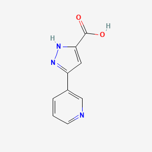 Chemical structure of 3-(Pyridin-3-yl)-1H-pyrazole-5-carboxylic acid