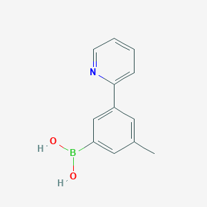 Chemical structure of 3-(Pyridin-2-yl)-5-methylphenylboronic acid