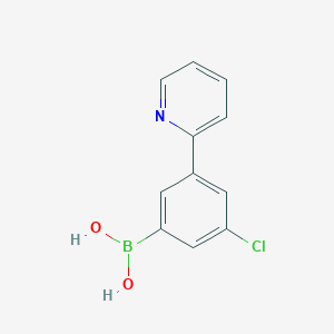 Chemical structure of 3-(Pyridin-2-yl)-5-chlorophenylboronic acid