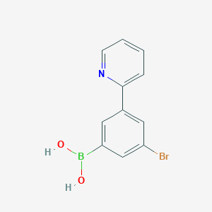 Chemical structure of 3-(Pyridin-2-yl)-5-bromophenylboronic acid