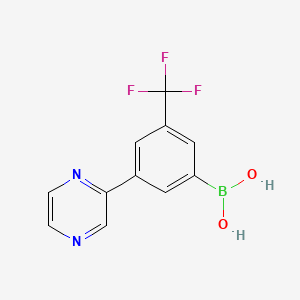Chemical structure of 3-(Pyrazin-2-yl)-5-trifluoromethylphenylboronic acid