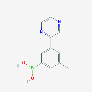 Chemical structure of 3-(Pyrazin-2-yl)-5-methylphenylboronic acid