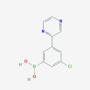 Chemical structure of 3-(Pyrazin-2-yl)-5-chlorophenylboronic acid