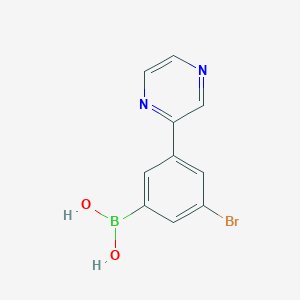 Chemical structure of 3-(Pyrazin-2-yl)-5-bromophenylboronic acid