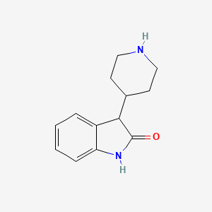 Chemical structure of 3-(Piperidin-4-yl)indolin-2-one