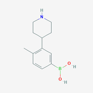 Chemical structure of 3-(Piperidin-4-yl)-4-methylphenylboronic acid