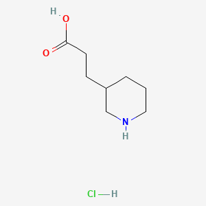 Chemical structure of 3-(3-Piperidinyl)propanoic acid hydrochloride