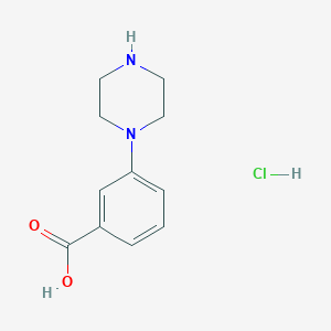 Chemical structure of 3-(Piperazin-1-yl)benzoic acid hydrochloride