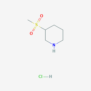 Chemical structure of 3-(Methylsulfonyl)piperidine hydrochloride