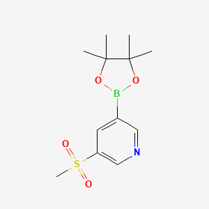 Chemical structure of 5-(Methylsulfonyl)pyridine-3-boronic acid pinacol ester