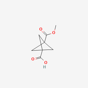 Chemical structure of 3-(Methoxycarbonyl)bicyclo[1.1.1]pentane-1-carboxylic Acid