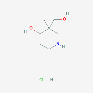 Chemical structure of 3-(Hydroxymethyl)-3-Methylpiperidin-4-Ol Hydrochloride