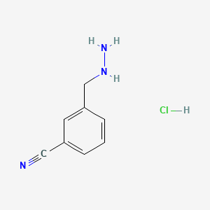 Chemical structure of 3-(Hydrazinylmethyl)benzonitrile hydrochloride