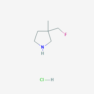 Chemical structure of 3-(Fluoromethyl)-3-Methylpyrrolidine Hydrochloride