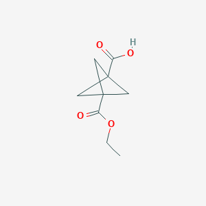 Chemical structure of 3-(Ethoxycarbonyl)Bicyclo[1.1.1]Pentane-1-Carboxylic Acid