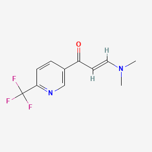 Chemical structure of 3-(Dimethylamino)-1-(6-(trifluoromethyl)pyridin-3-yl)prop-2-en-1-one
