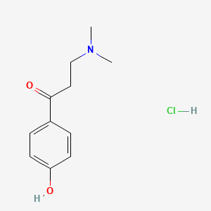 Chemical structure of 3-(Dimethylamino)-1-(4-hydroxyphenyl)propan-1-one hydrochloride