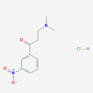 Chemical structure of 3-(Dimethylamino)-1-(3-nitrophenyl)propan-1-one hydrochloride