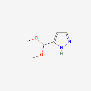Chemical structure of 3-(Dimethoxymethyl)-1H-pyrazole