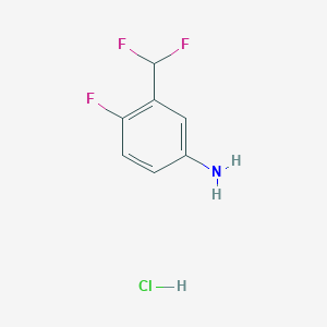 Chemical structure of 3-(Difluoromethyl)-4-fluoroaniline hydrochloride