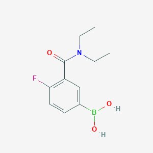 Chemical structure of 3-(Diethylcarbamoyl)-4-fluorophenylboronic acid