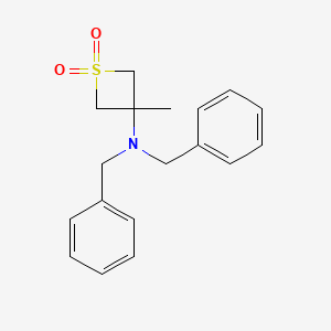 Chemical structure of 3-(Dibenzylamino)-3-methylthietane 1,1-dioxide