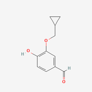 Chemical structure of 3-(Cyclopropylmethoxy)-4-hydroxybenzaldehyde