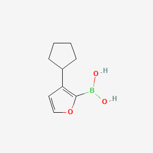 Chemical structure of 3-(Cyclopentyl)furan-2-boronic acid