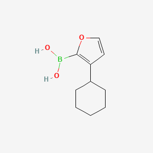Chemical structure of 3-(Cyclohexyl)furan-2-boronic acid