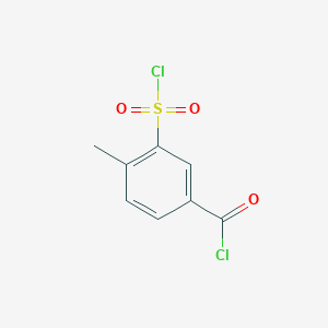Chemical structure of 3-(Chlorosulfonyl)-4-methylbenzoyl chloride