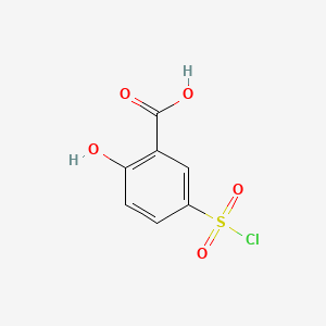 Chemical structure of 3-(Chlorosulfonyl)-4-hydroxybenzoic acid