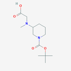 Chemical structure of 3-(CarboxyMethyl-Methyl-aMino)-piperidine-1-carboxylic acid tert-butyl ester