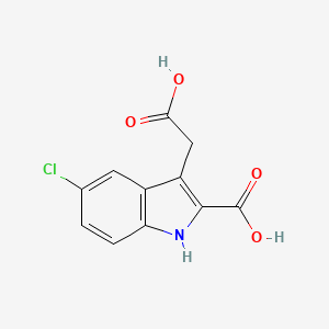 Chemical structure of 3-(Carboxymethyl)-5-chloro-1H-indole-2-carboxylic acid
