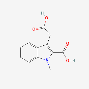 Chemical structure of 3-(carboxymethyl)-1-methyl-1H-indole-2-carboxylic acid