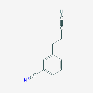 Chemical structure of 3-(But-3-yn-1-yl)benzonitrile