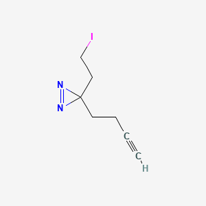 Chemical structure of 3-(But-3-yn-1-yl)-3-(2-iodoethyl)-3H-diazirine