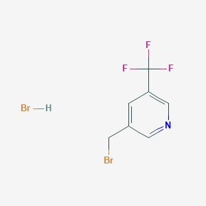 Chemical structure of 3-(Bromomethyl)-5-(trifluoromethyl)pyridine hydrobromide