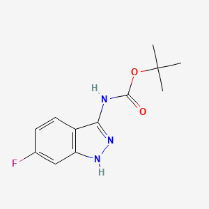 Chemical structure of 3-(Boc-amino)-6-fluoro-1H-indazole