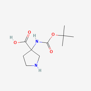 Chemical structure of 3-(Boc-amino)-3-pyrrolidinecarboxylic Acid