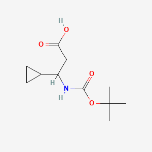 Chemical structure of 3-(Boc-amino)-3-cyclopropylpropanoic Acid