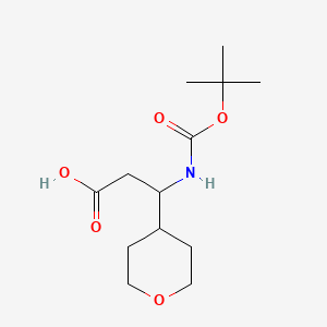 Chemical structure of 3-(Boc-amino)-3-(4-tetrahydropyranyl)propanoic Acid