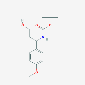 Chemical structure of 3-(Boc-amino)-3-(4-methoxyphenyl)-1-propanol