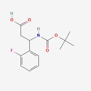 Chemical structure of 3-(Boc-amino)-3-(2-fluorophenyl)propionic Acid