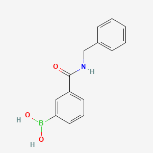 Chemical structure of 3-(Benzylcarbamoyl)phenyl)boronic acid