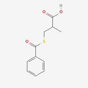 Chemical structure of 3-(Benzoylthio)-2-methylpropanoic acid