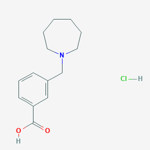 Chemical structure of 3-(Azepan-1-ylmethyl)benzoic acid hydrochloride