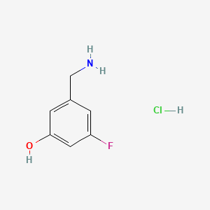 Chemical structure of 3-(Aminomethyl)-5-fluorophenol hydrochloride